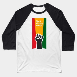 black history month with raised fist Baseball T-Shirt